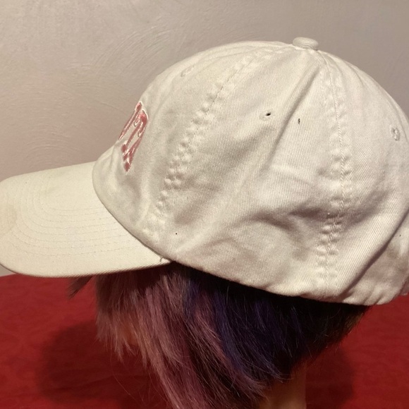 MINNESOTA Adjustable Adult One-Size Strapback Hat White w Pink Logo Baseball Cap - Picture 4 of 7